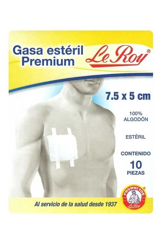 Gasa Estéril Premium 7.5x5cm  10 Pzas